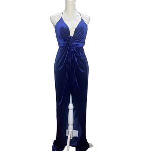 Aidan Mattox Purple Velvet Long Eveving Dresss NWT Size 6